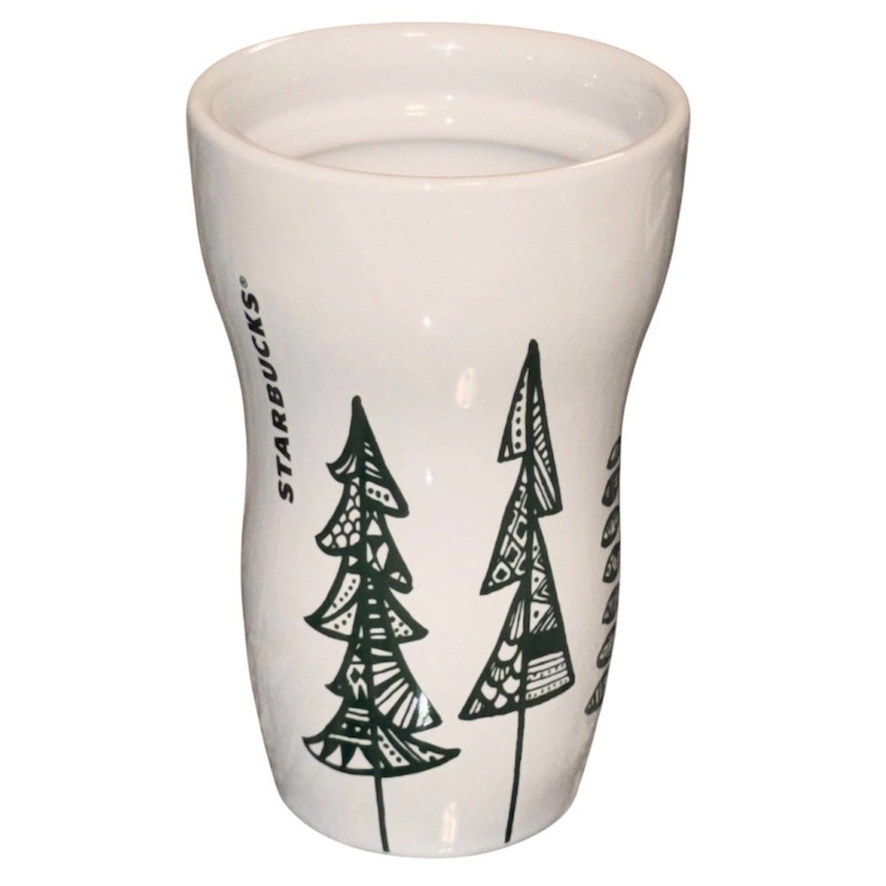 Starbucks 2015 Holiday Green Forest‎ Christmas Tree 9oz 266 mL Travel Mug No Lid